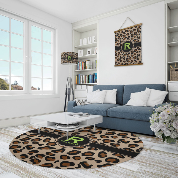 Granite Leopard Round Area Rug - IN CONTEXT