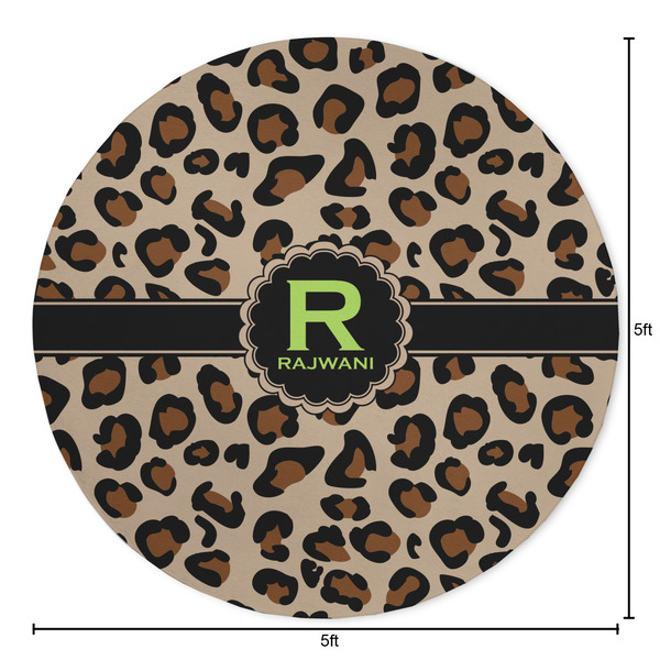 Granite Leopard Round Area Rug - Size
