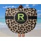 Granite Leopard Round Beach Towel - In Use