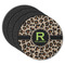 Granite Leopard Round Rubber Backed Coasters - Set of 4 (Personalized)