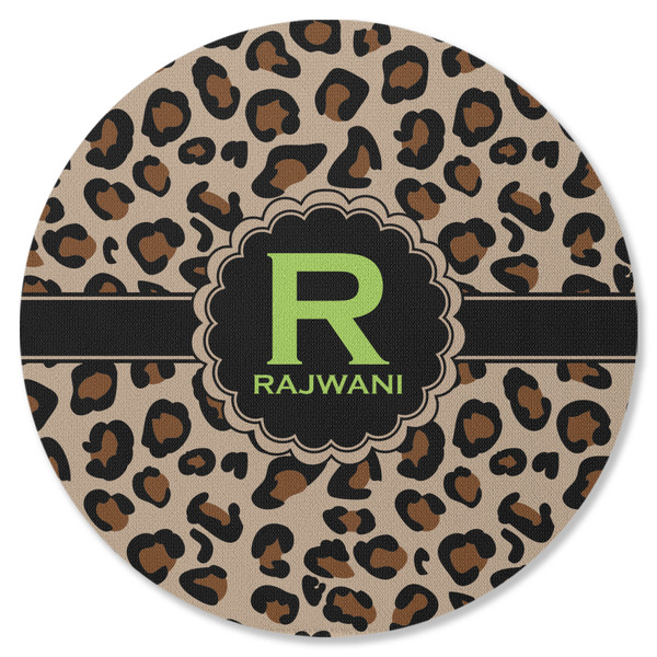 Granite Leopard Round Coaster Rubber Back - Single