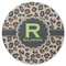 Granite Leopard Round Rubber Backed Coaster (Personalized)