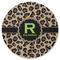 Granite Leopard Round Rubber Backed Coaster (Personalized)