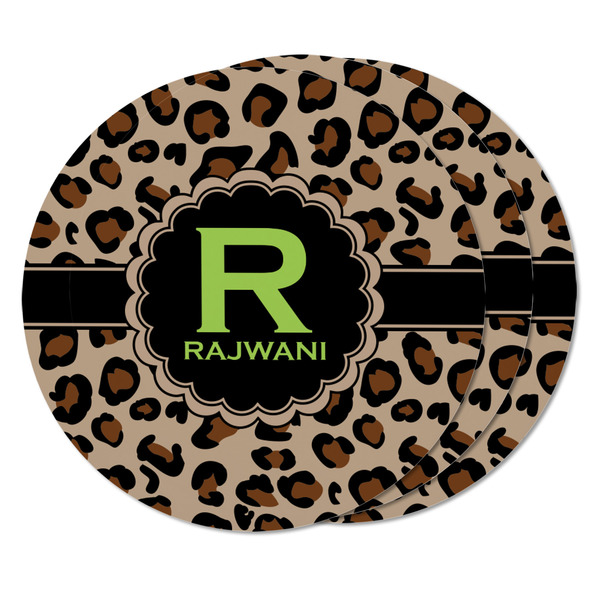 Granite Leopard Round Fridge Magnet - THREE