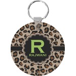 Granite Leopard Round Plastic Keychain (Personalized)