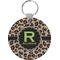 Granite Leopard Round Plastic Keychain (Personalized)