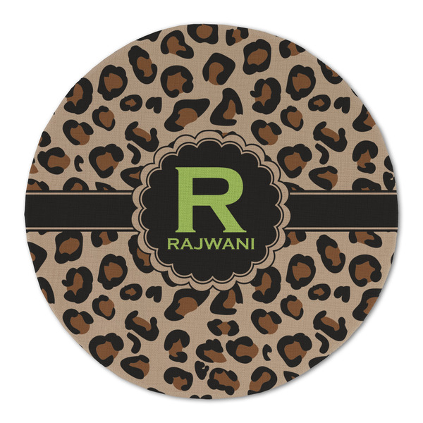 Granite Leopard Round Linen Placemats - FRONT (Double Sided)