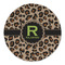 Granite Leopard Round Linen Placemats - FRONT (Single Sided)
