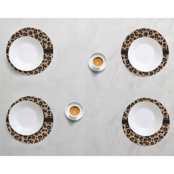 Granite Leopard Round Linen Placemats - LIFESTYLE (set of 4)