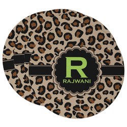Granite Leopard Round Paper Coasters w/ Name and Initial