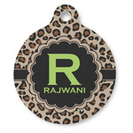 Granite Leopard Round Pet ID Tag (Personalized)