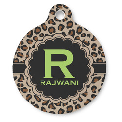 Granite Leopard Round Pet ID Tag - Large (Personalized)