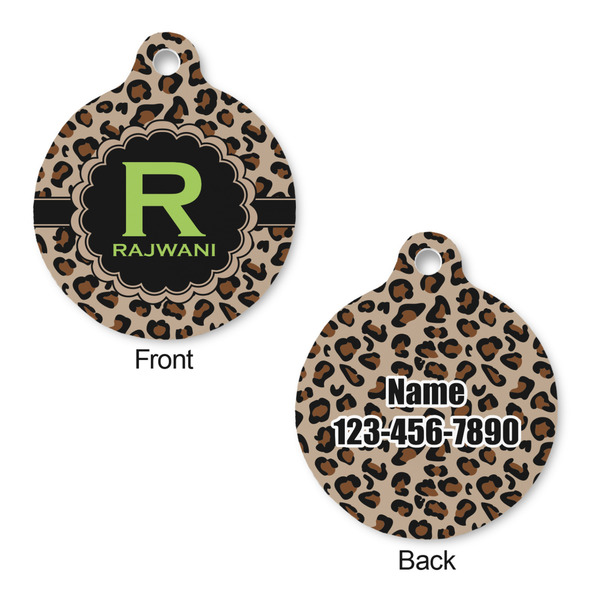 Granite Leopard Round Pet Tag - Front & Back