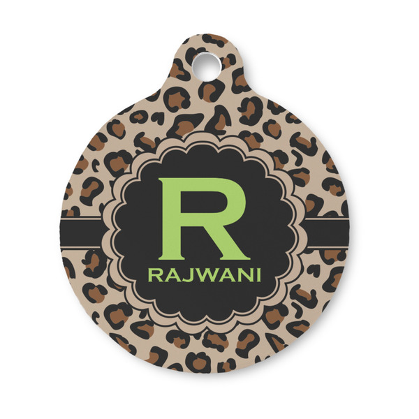 Custom Granite Leopard Round Pet ID Tag - Small (Personalized)