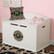 Granite Leopard Round Wall Decal on Toy Chest