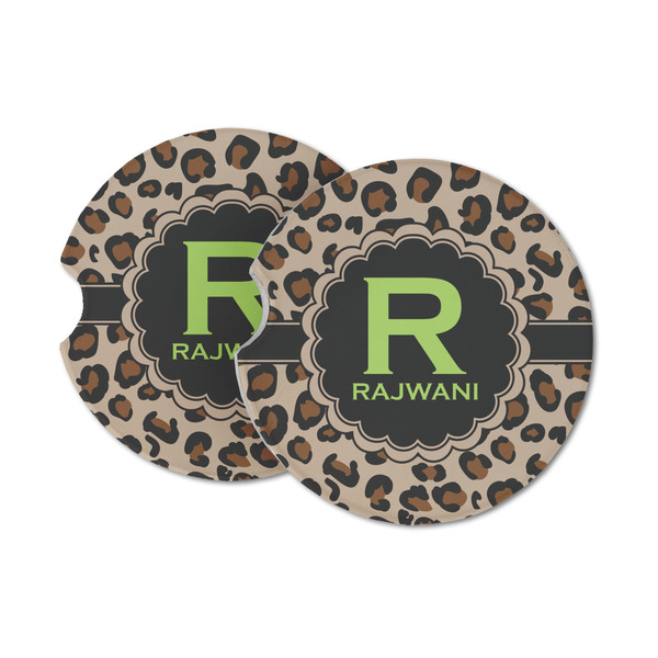 Custom Granite Leopard Sandstone Car Coasters - Set of 2 (Personalized)
