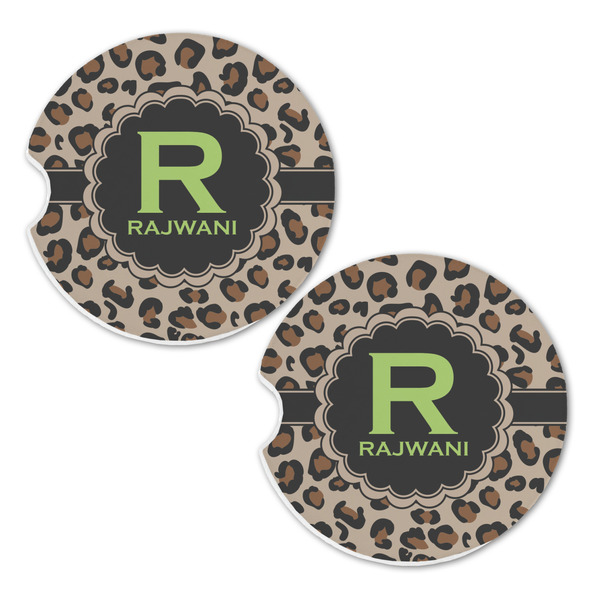 Granite Leopard Sandstone Car Coasters - Set of 2