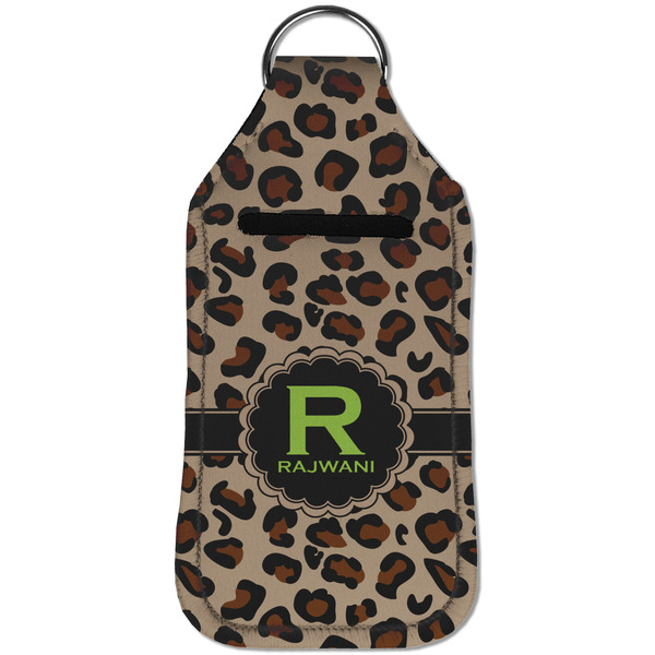 Granite Leopard Sanitizer Holder Keychain - Large (Front)