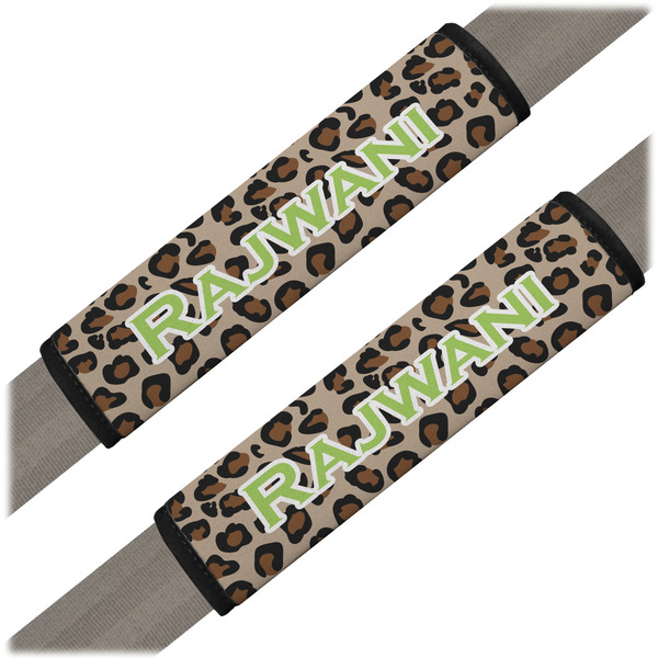 Custom Granite Leopard Seat Belt Covers (Set of 2) (Personalized)