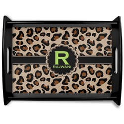 Granite Leopard Black Wooden Tray - Large (Personalized)