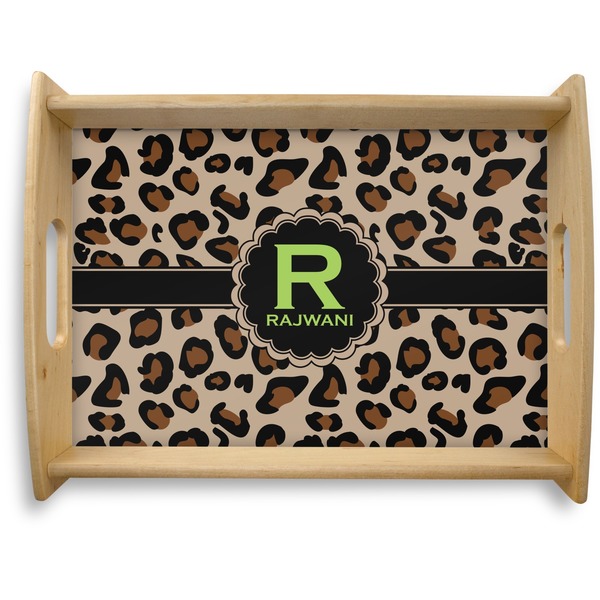 Custom Granite Leopard Natural Wooden Tray - Large (Personalized)