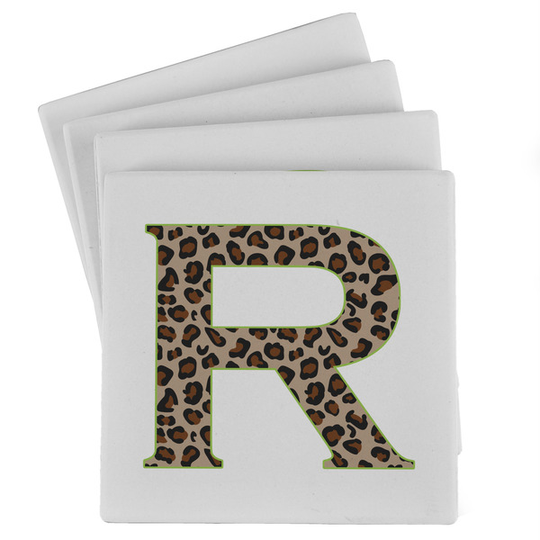 Custom Granite Leopard Absorbent Stone Coasters - Set of 4 (Personalized)