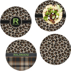 Granite Leopard Set of 4 Glass Lunch / Dinner Plate 10" (Personalized)