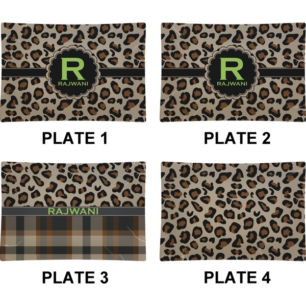 Granite Leopard Set of Rectangular Appetizer / Dessert Plates (Approval)