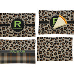Granite Leopard Set of 4 Glass Rectangular Appetizer / Dessert Plate (Personalized)