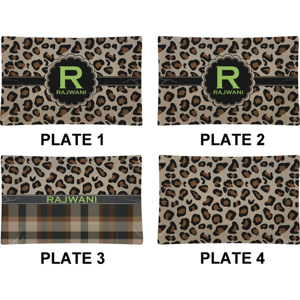 Granite Leopard Set of Rectangular Dinner Plates (Approval)