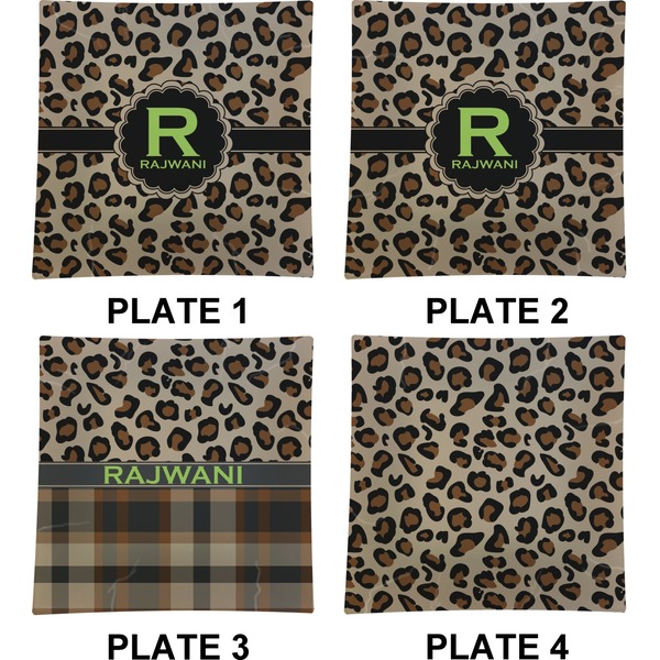 Granite Leopard Set of Square Dinner Plates (Approval)