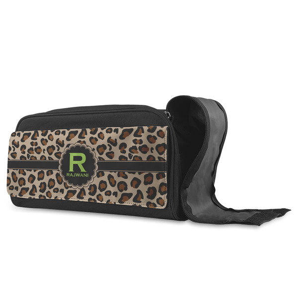 Granite Leopard Shoe Bags - ANGLE (Open)