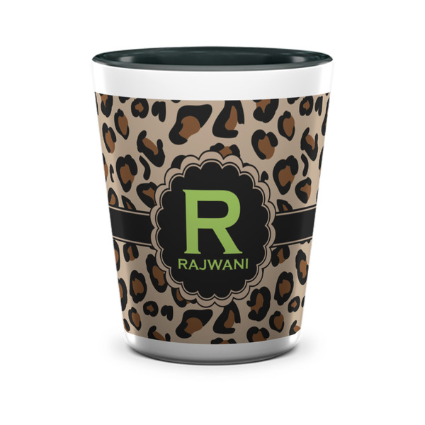 Custom Granite Leopard Ceramic Shot Glass - 1.5 oz - Two Tone - Single (Personalized)