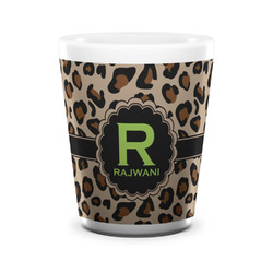 Granite Leopard Ceramic Shot Glass - 1.5 oz - White - Set of 4 (Personalized)