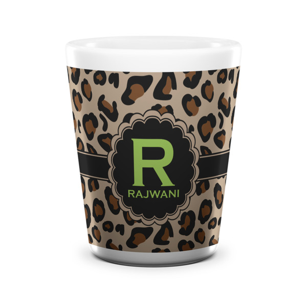 Granite Leopard Shot Glass - White - FRONT