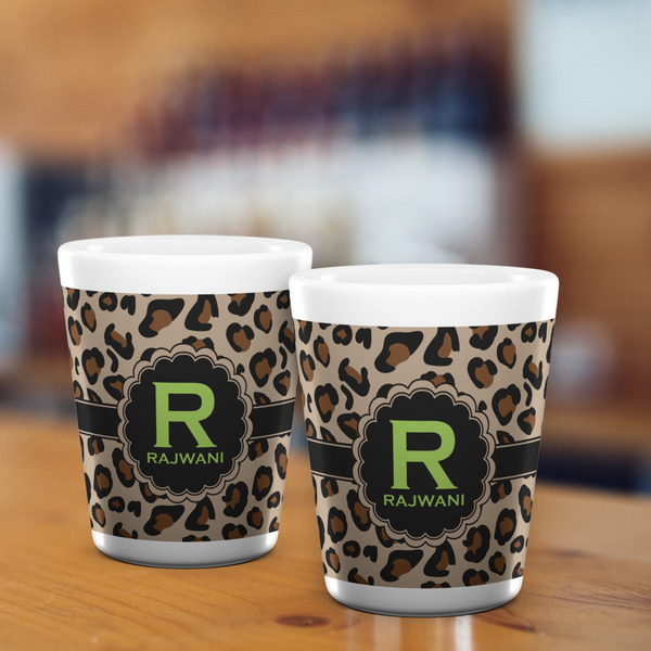 Granite Leopard Shot Glass - White - LIFESTYLE