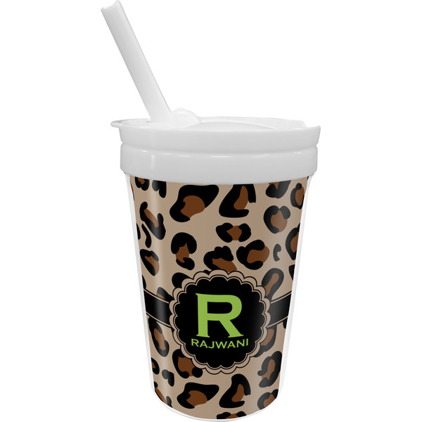 Custom Granite Leopard Sippy Cup with Straw (Personalized)