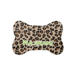 Granite Leopard Bone Shaped Dog Food Mat (Small) (Personalized)
