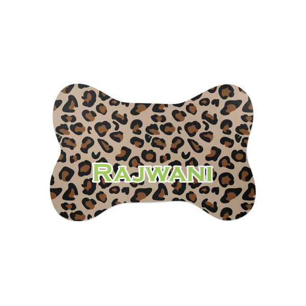 Custom Granite Leopard Bone Shaped Dog Food Mat (Small) (Personalized)