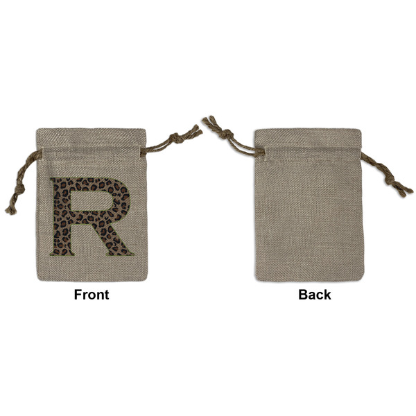 Granite Leopard Small Burlap Gift Bag - Front Approval