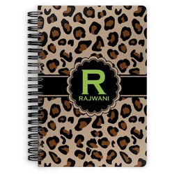 Granite Leopard Spiral Notebook - 7x10 w/ Name and Initial