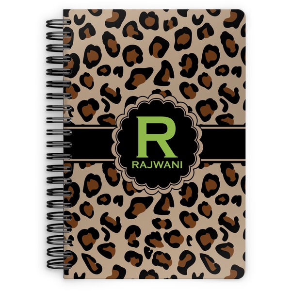 Custom Granite Leopard Spiral Notebook - 7x10 w/ Name and Initial