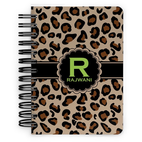 Custom Granite Leopard Spiral Notebook - 5x7 w/ Name and Initial