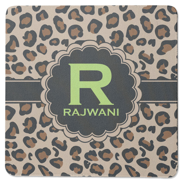 Custom Granite Leopard Square Rubber Backed Coaster (Personalized)