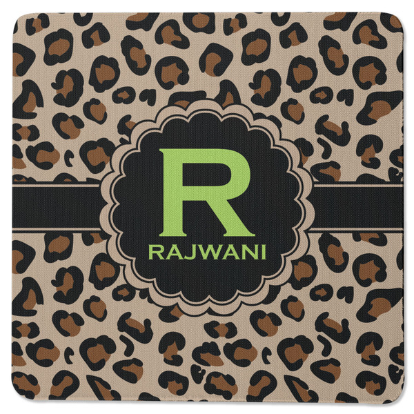 Custom Granite Leopard Square Rubber Backed Coaster (Personalized)