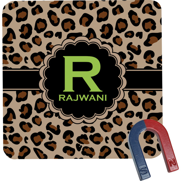 Custom Granite Leopard Square Fridge Magnet (Personalized)