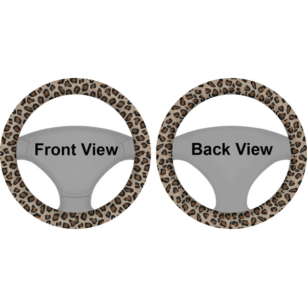 Granite Leopard Steering Wheel Cover- Front and Back