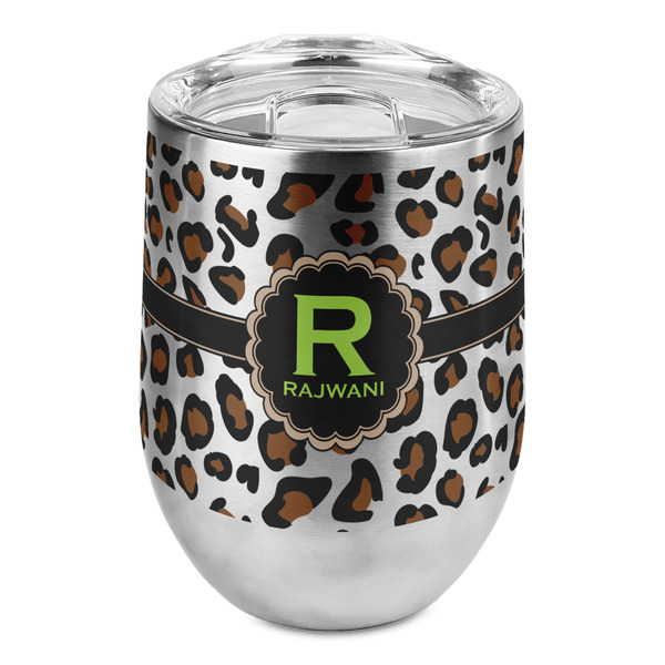 Custom Granite Leopard Stemless Wine Tumbler - Full Print (Personalized)