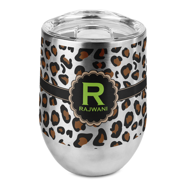 Custom Granite Leopard Stemless Wine Tumbler - Full Print (Personalized)
