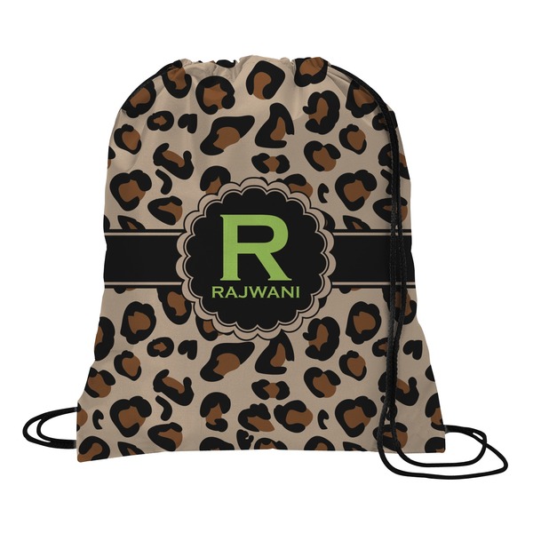 Custom Granite Leopard Drawstring Backpack - Large (Personalized)